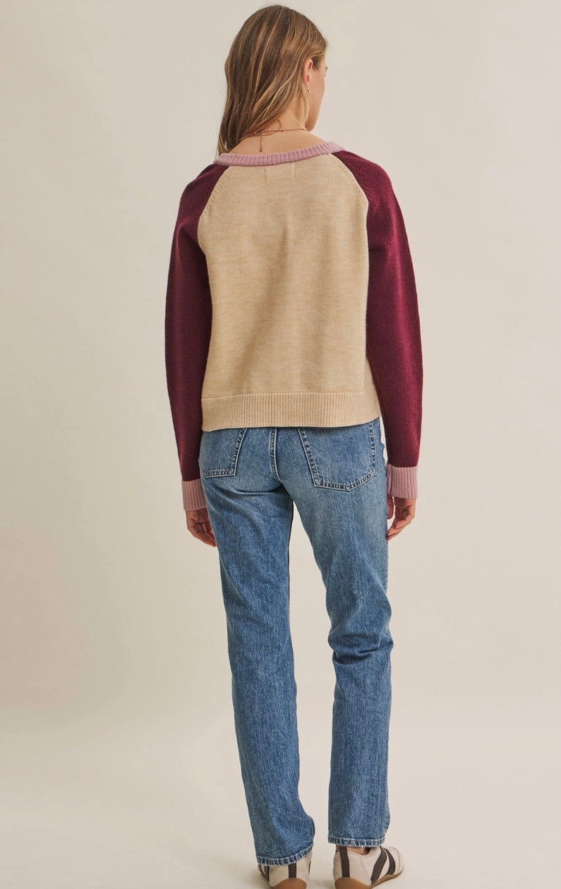 Colorblock Wool-Blend Cardigan