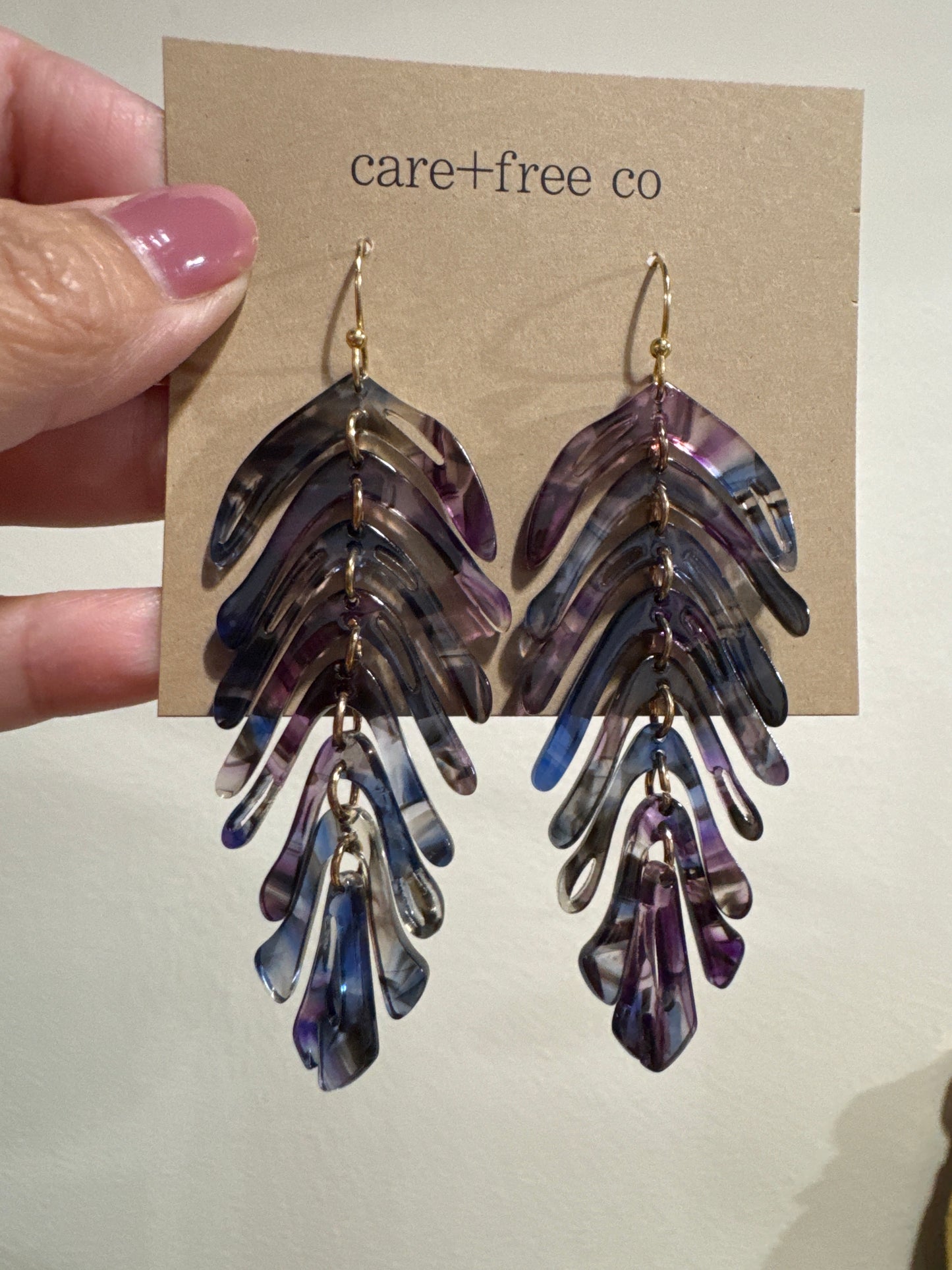 Acrylic Feather Earrings by Care Free Co