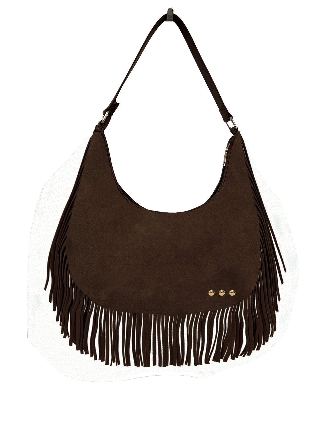 Loretta Suede Fringe Slouchy Bag