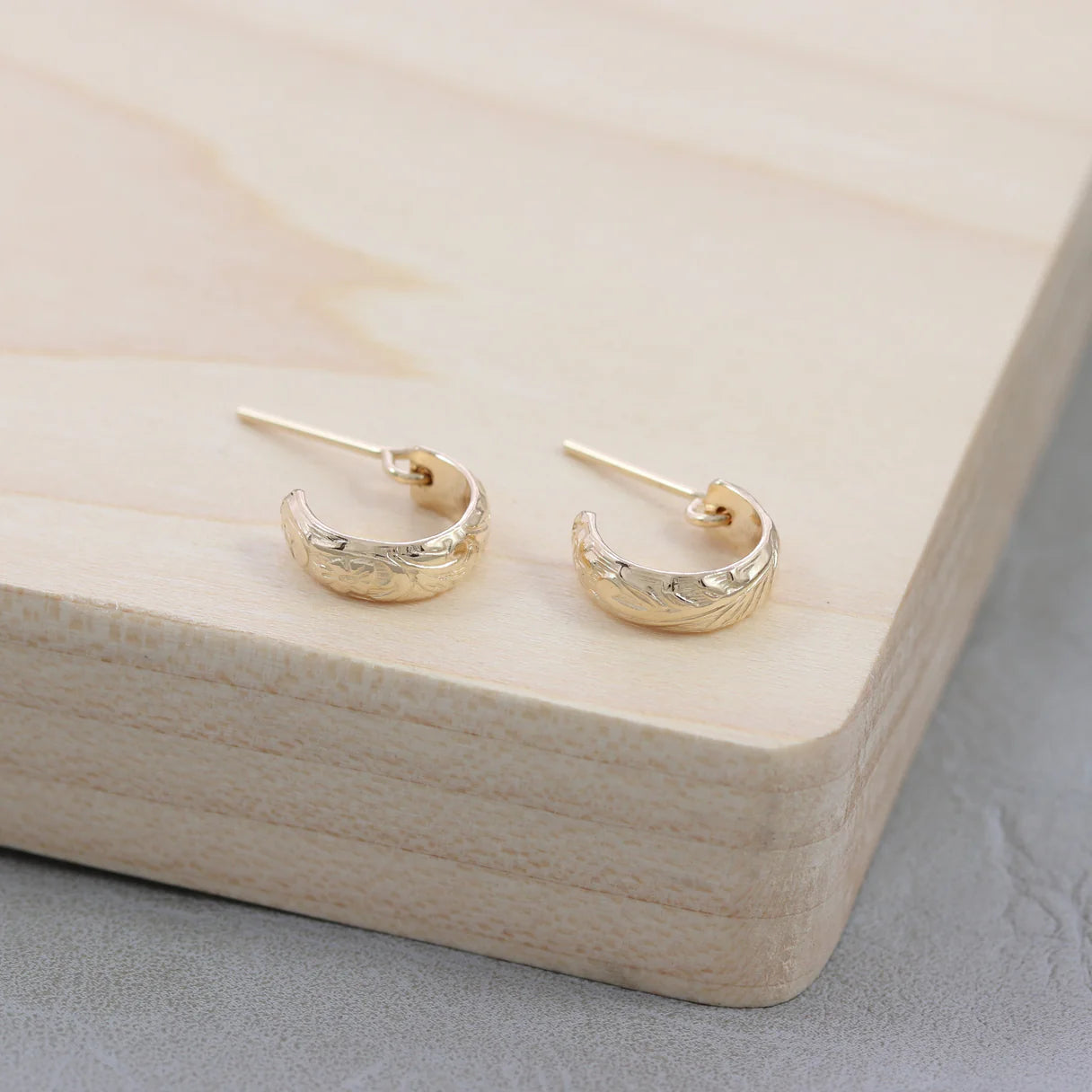 Botanic Hoop Earrings Gold