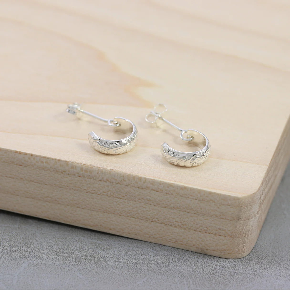 Botanic Hoop Earrings Silver