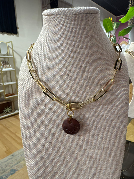 16” Zayle Neckwear Leather Tag “GRACE”