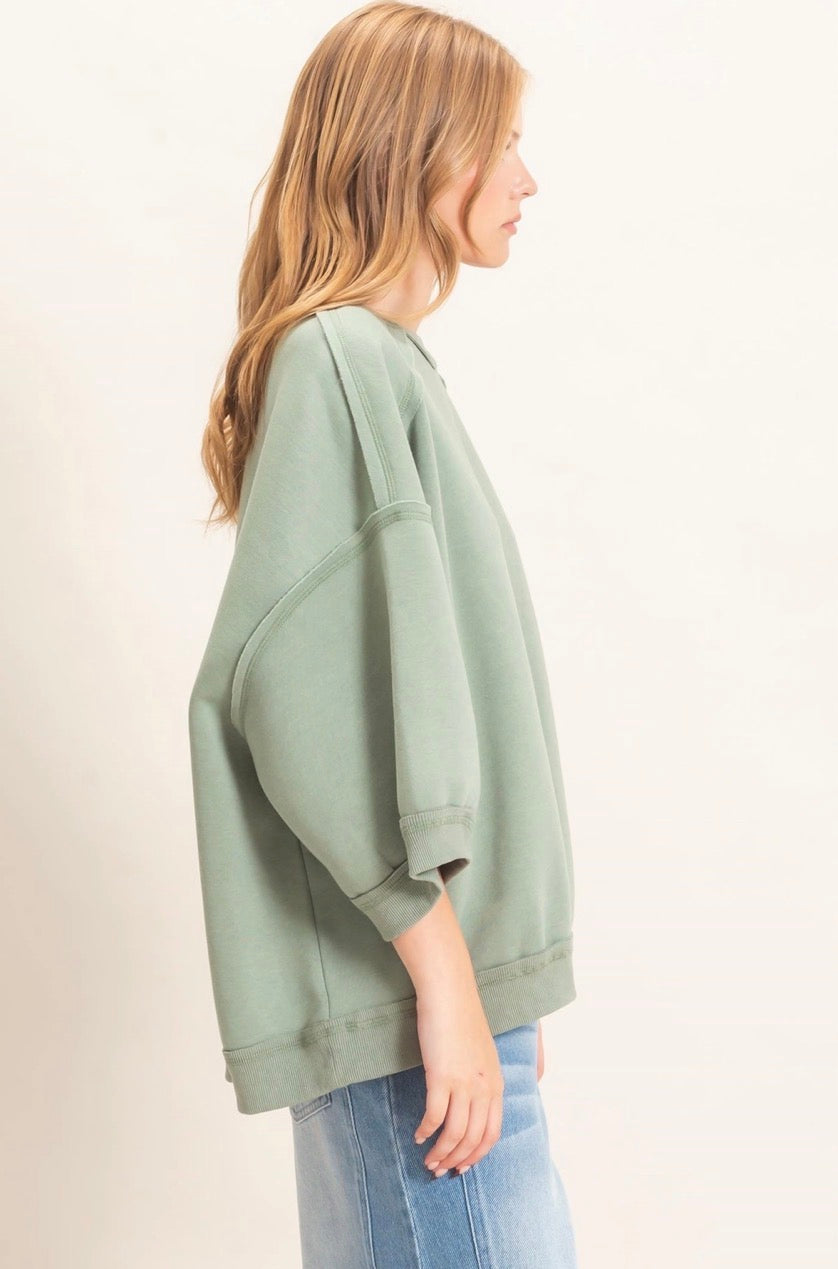 Raglan Sleeve Oversized Sweatshirt