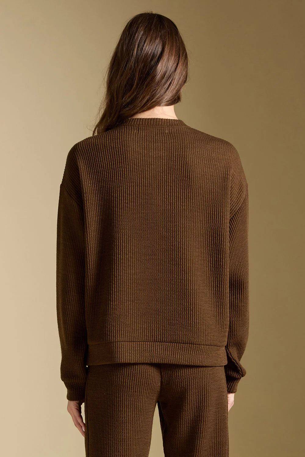 Long Sleeve Pullover in Ecru Olive