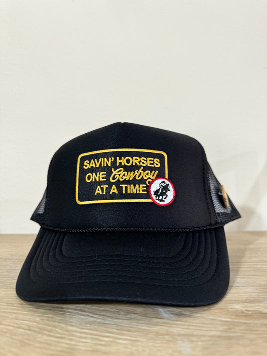 Savin Horses Snapback Hat in Black