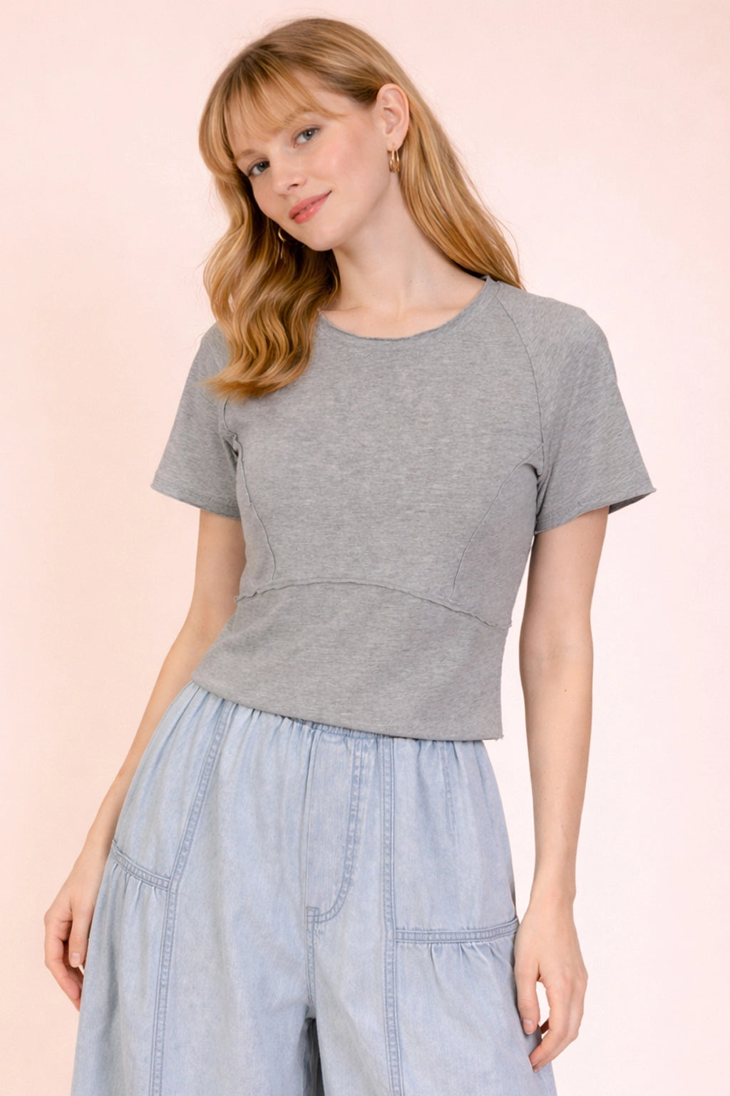 Mineral Washed Fitted Crop Top