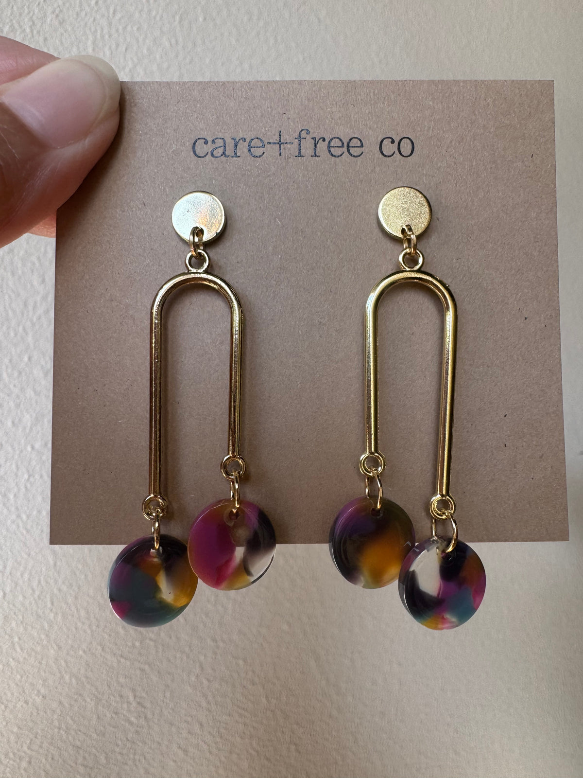 Acrylic Circle U Earrings