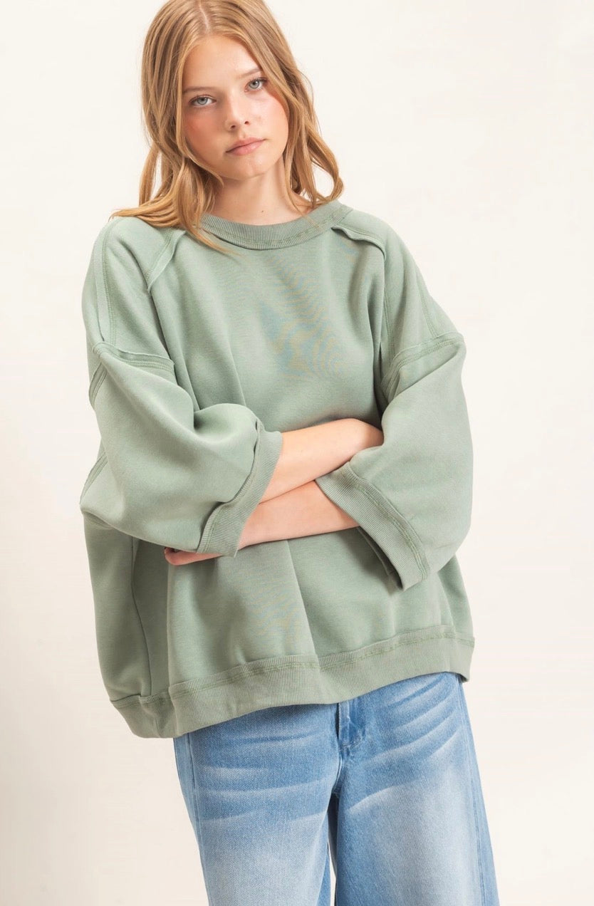 Raglan Sleeve Oversized Sweatshirt