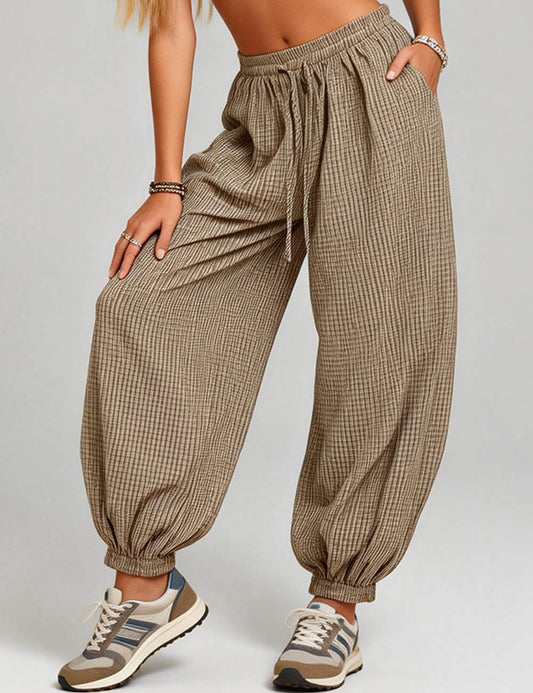Checked Lantern Pants
