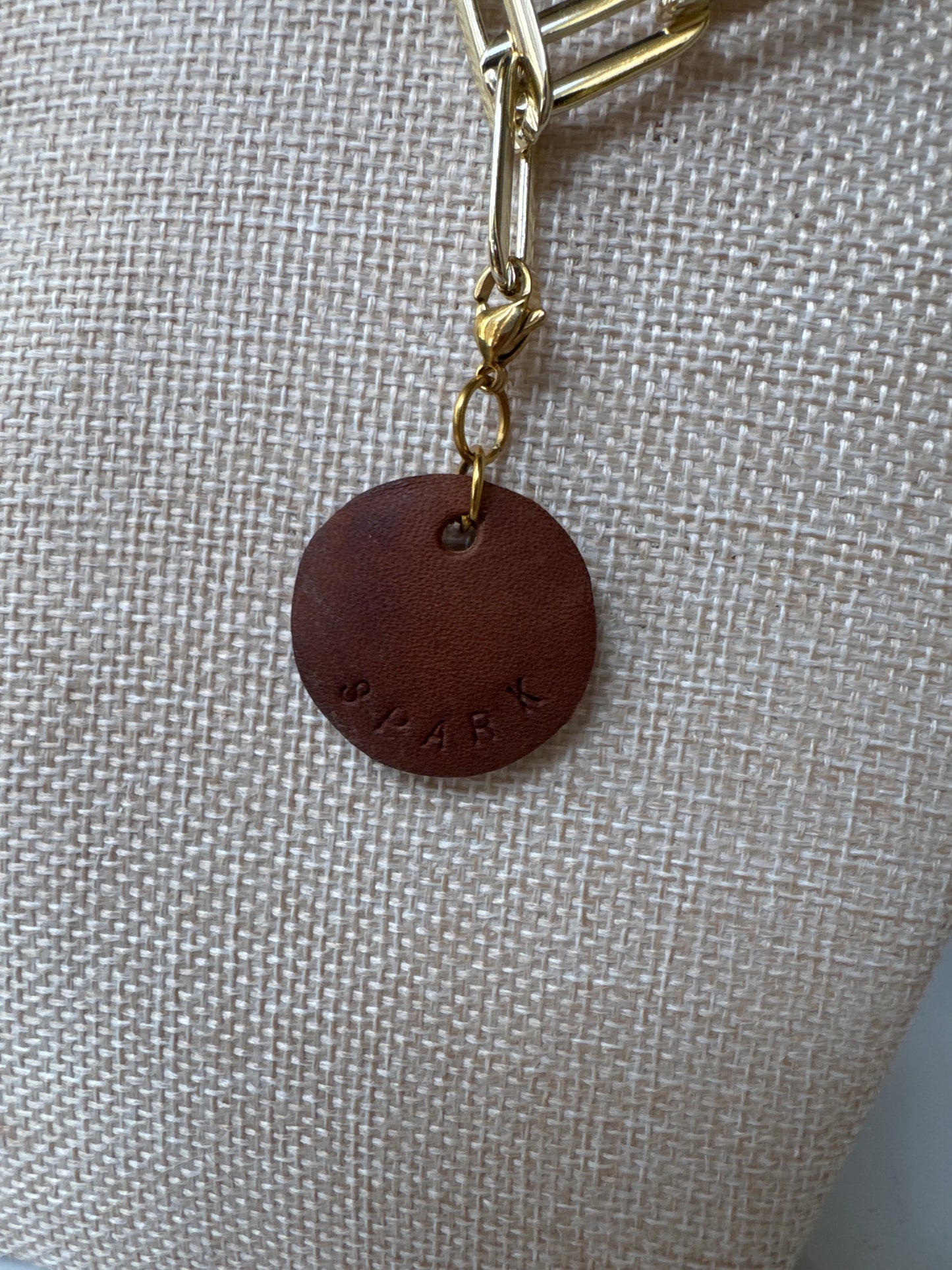 18” Zayle Neckwear Leather Tag “Spark”