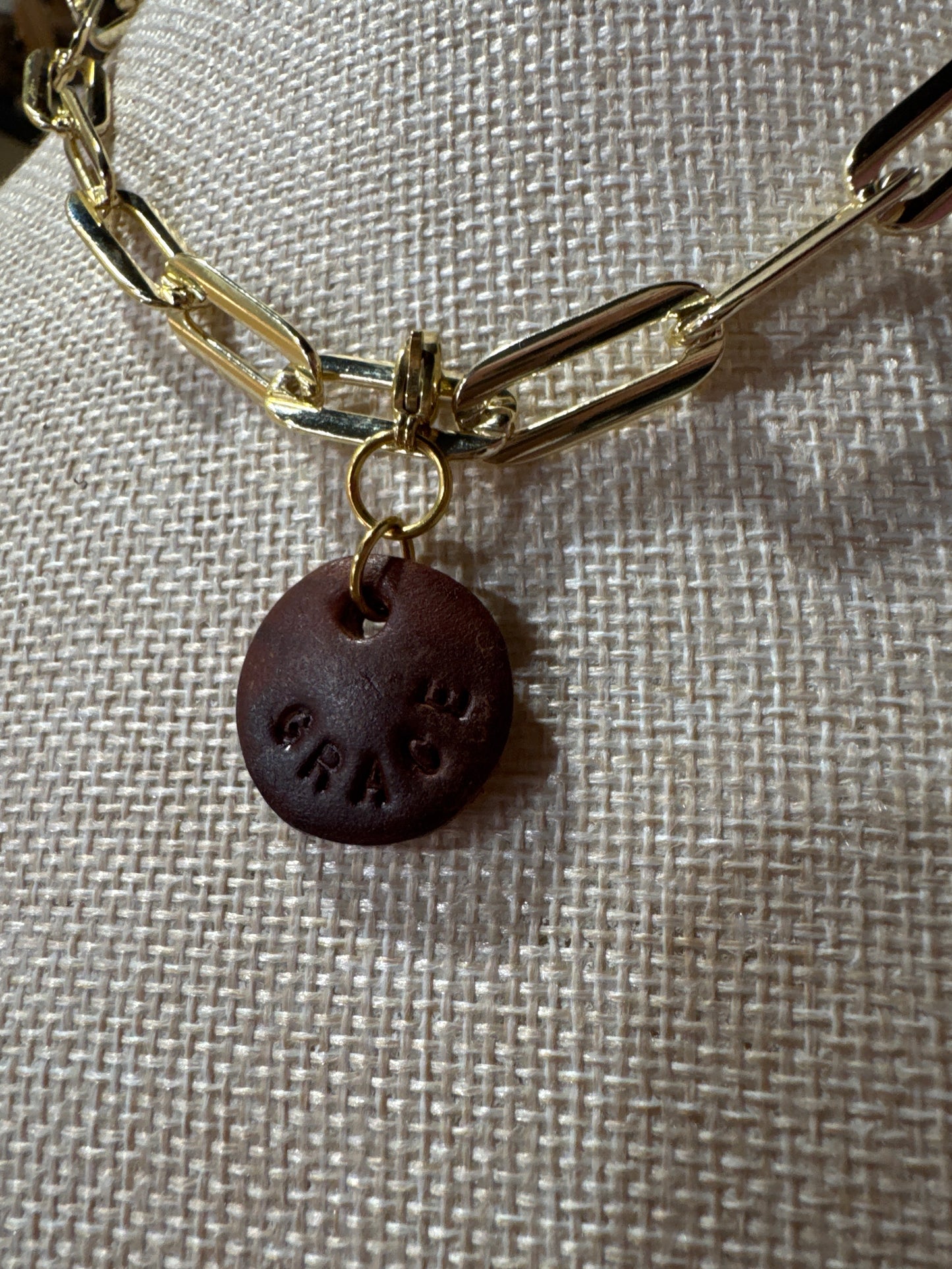 16” Zayle Neckwear Leather Tag “GRACE”