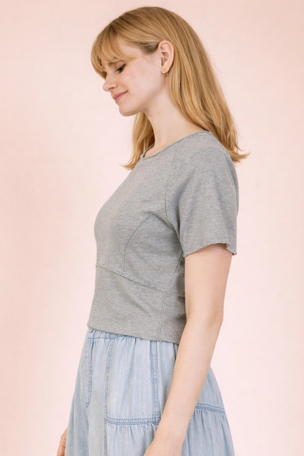 Mineral Washed Fitted Crop Top