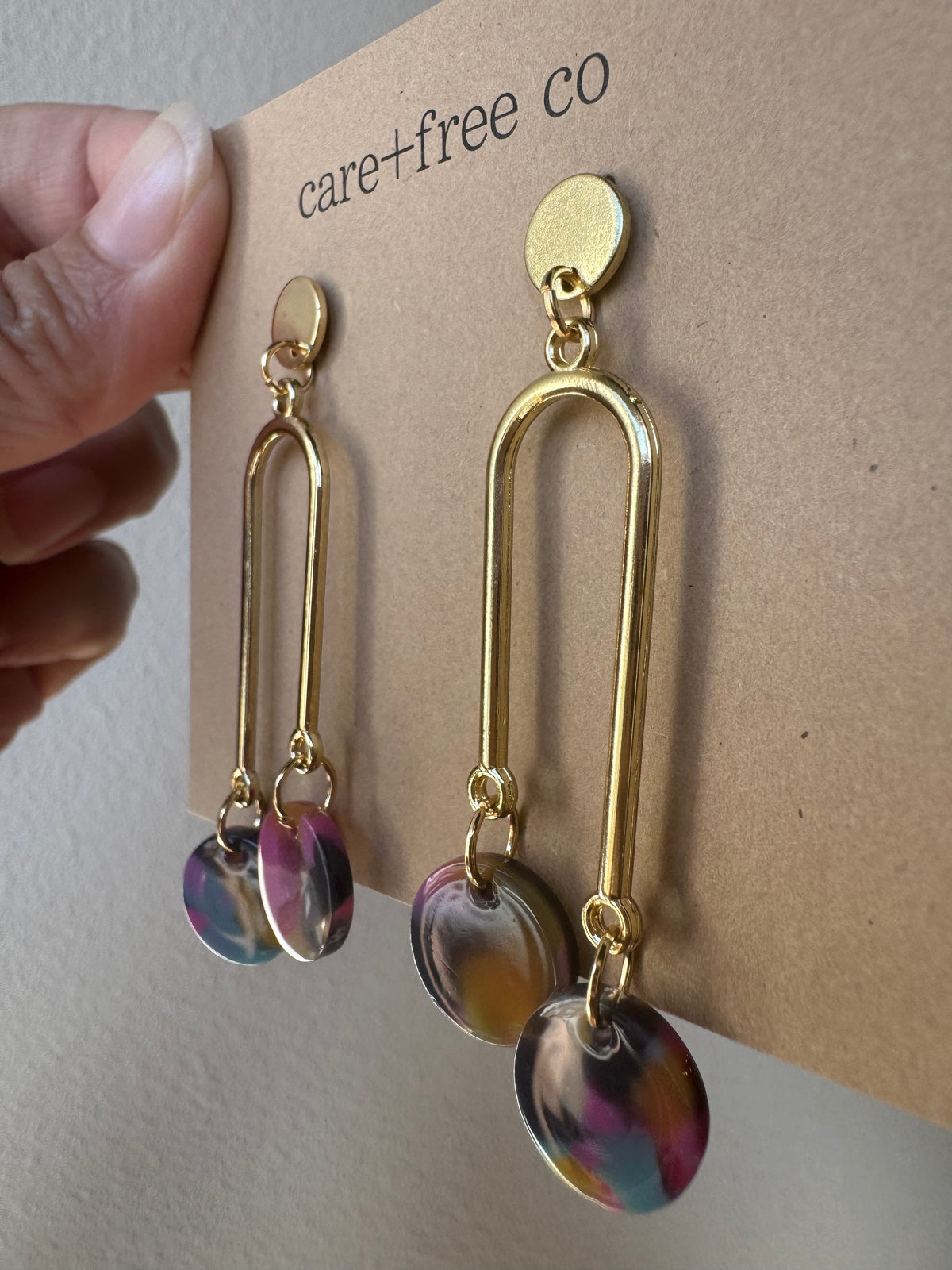 Acrylic Circle U Earrings