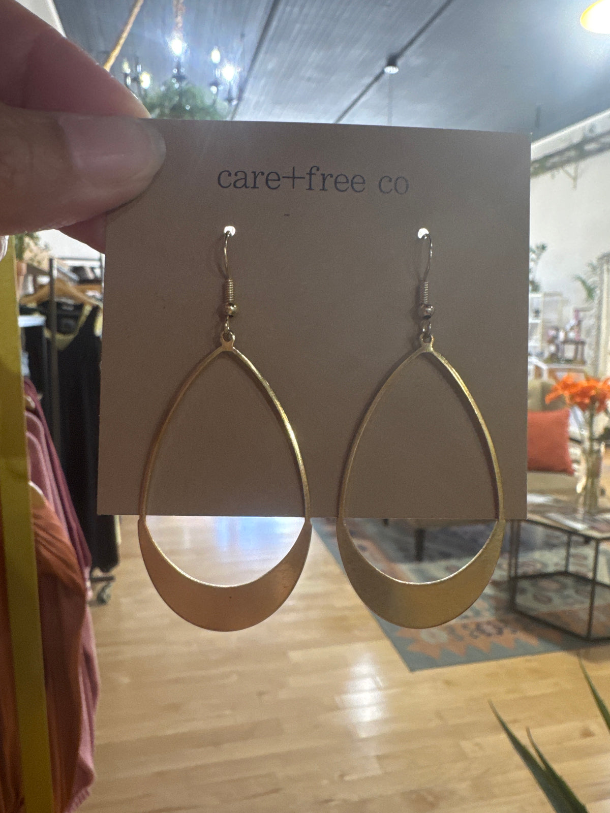 Gold Tear Hoops