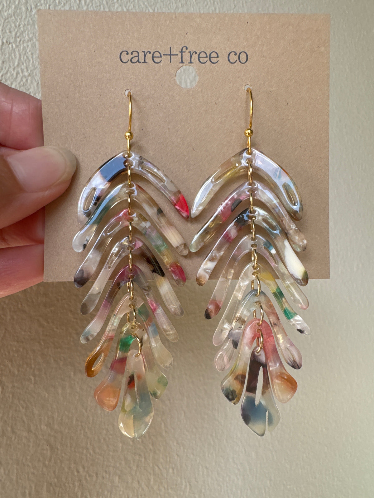 Acrylic Feather Earrings by Care Free Co