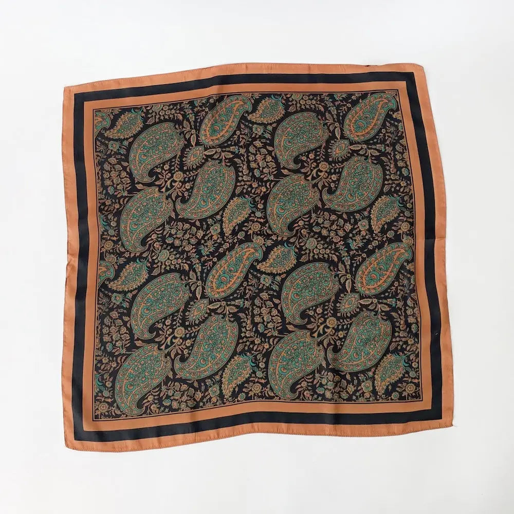 Alice Square Scarf in Green Paisley