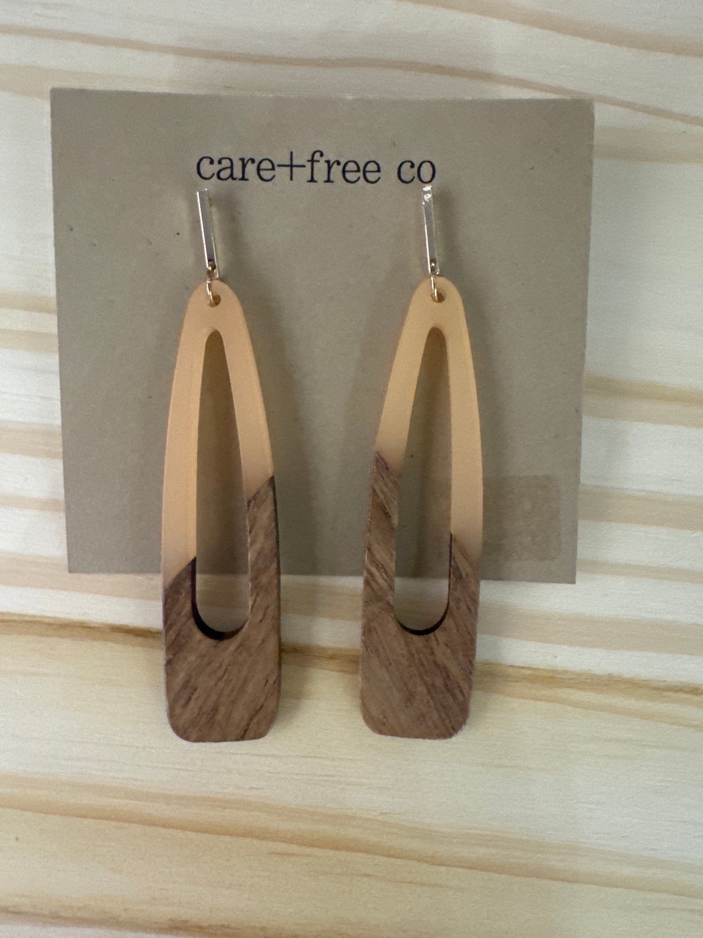 Bar + Acrylic Tri Earrings by Care Free Co