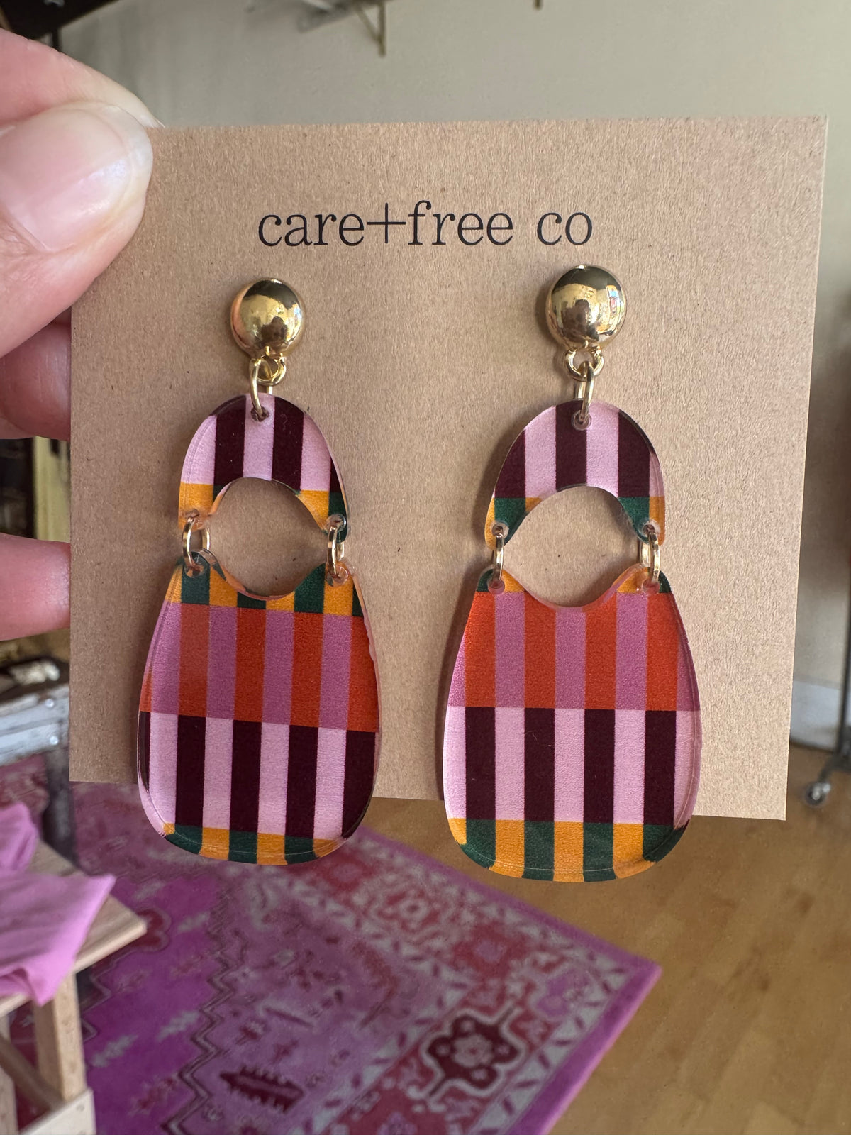 Rainbow Boho Acrylic Earrings