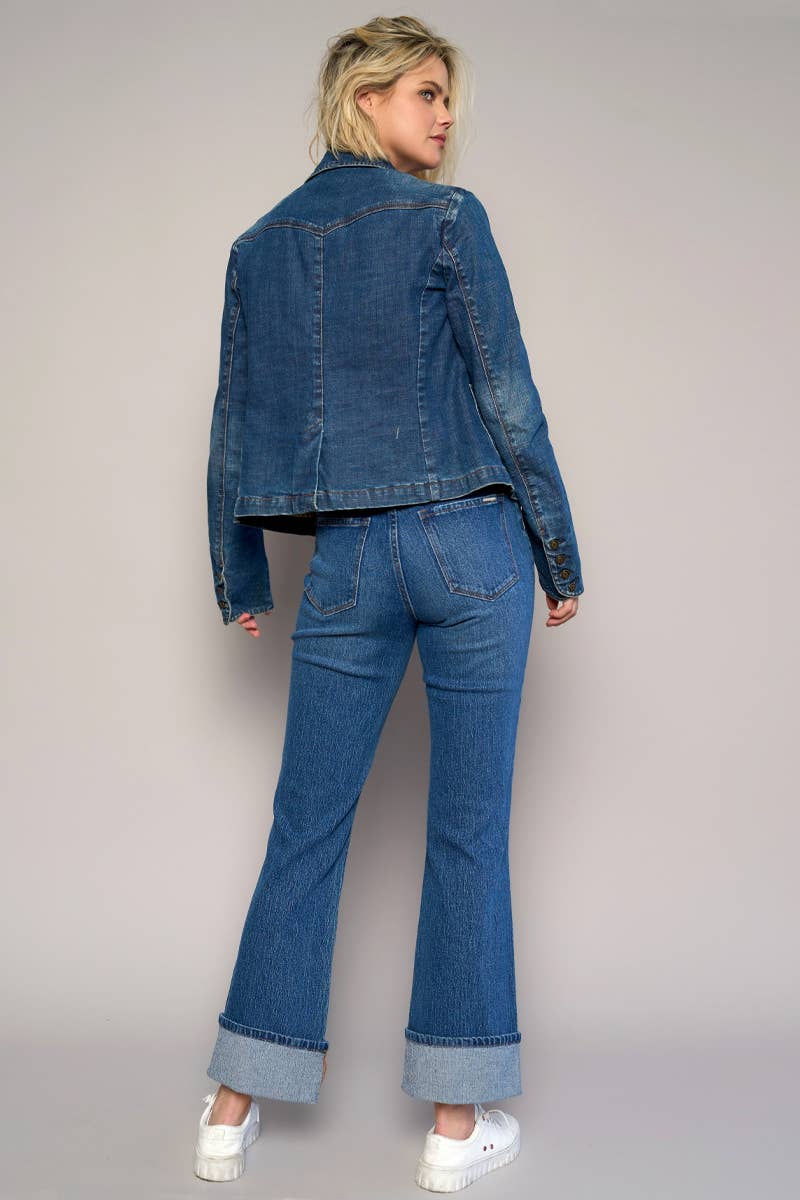 High Rise Cuffed Crop Boot