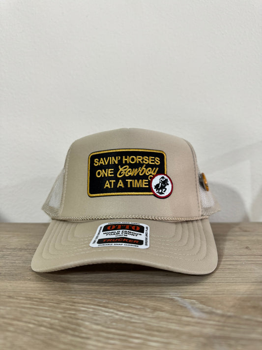 Savin Horses Snapback Hat in Sand