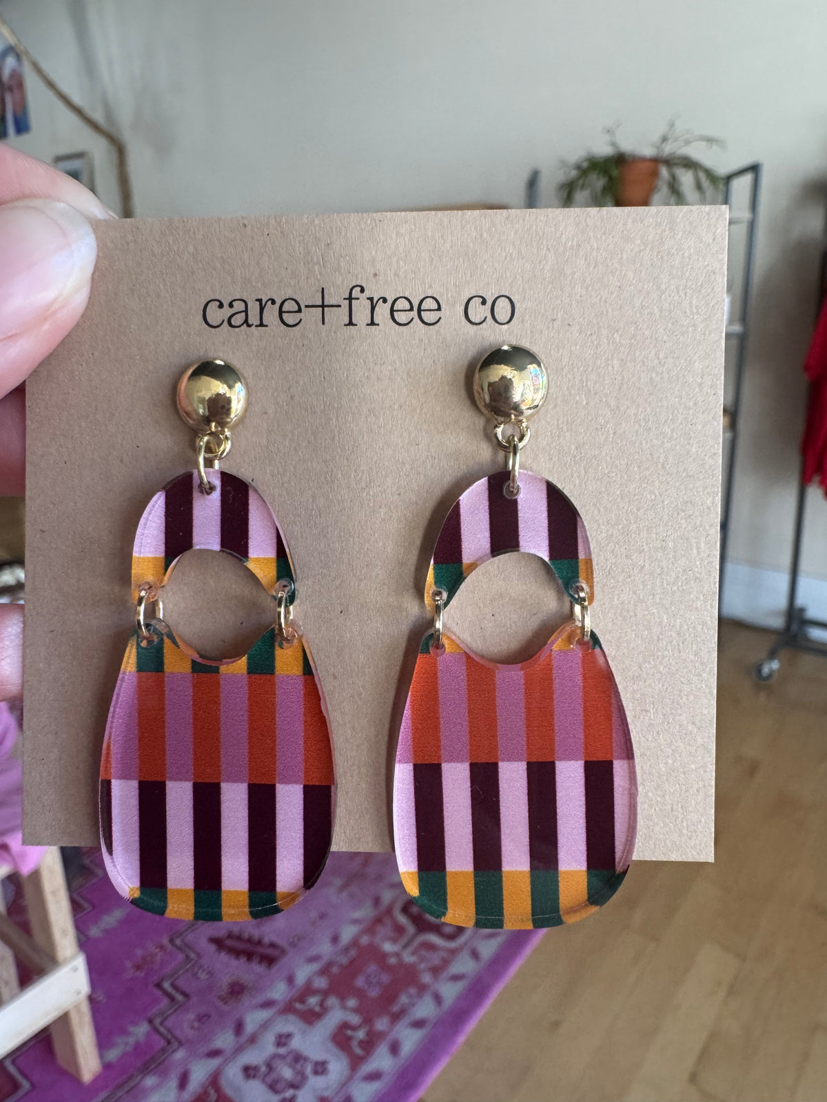 Rainbow Boho Acrylic Earrings