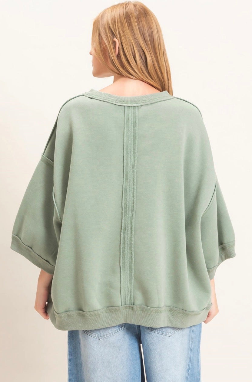 Raglan Sleeve Oversized Sweatshirt