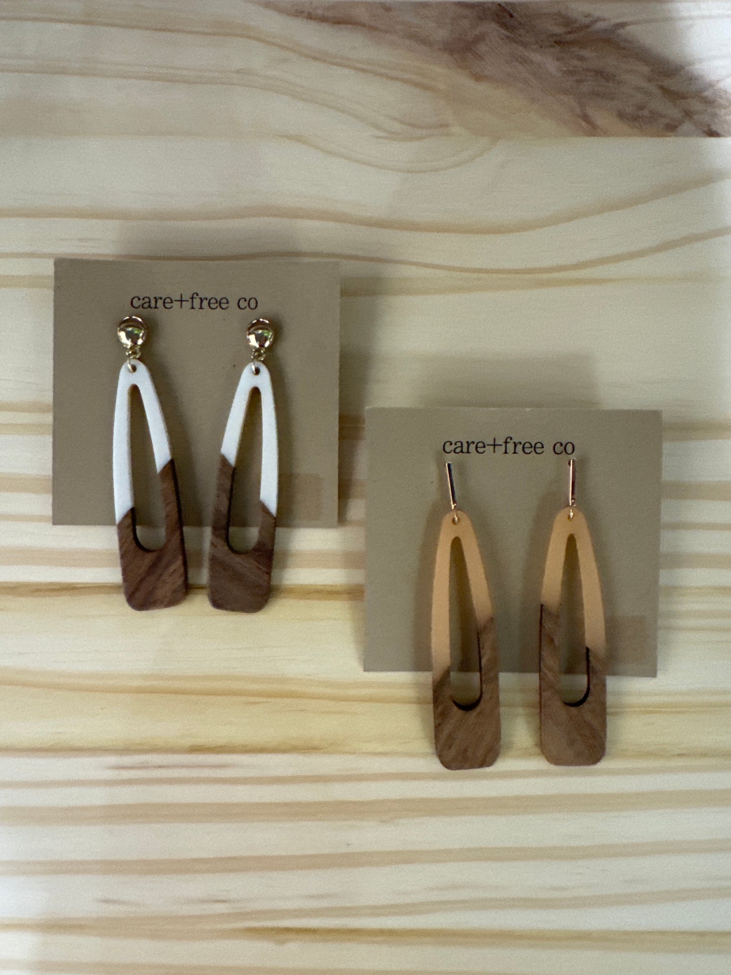 Bar + Acrylic Tri Earrings by Care Free Co