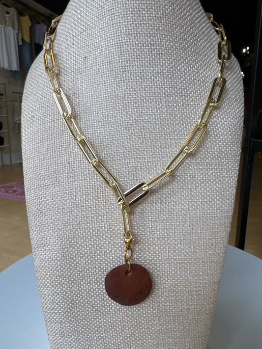 18” Zayle Neckwear Leather Tag “Spark”