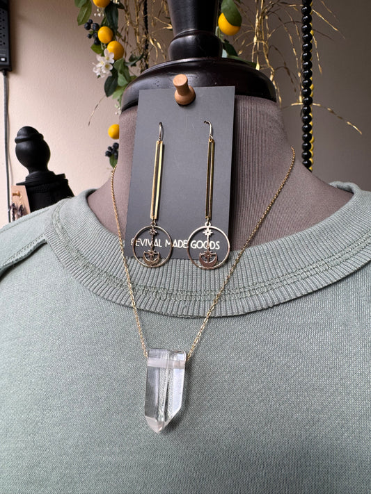 Quartz Gold Plated Necklace