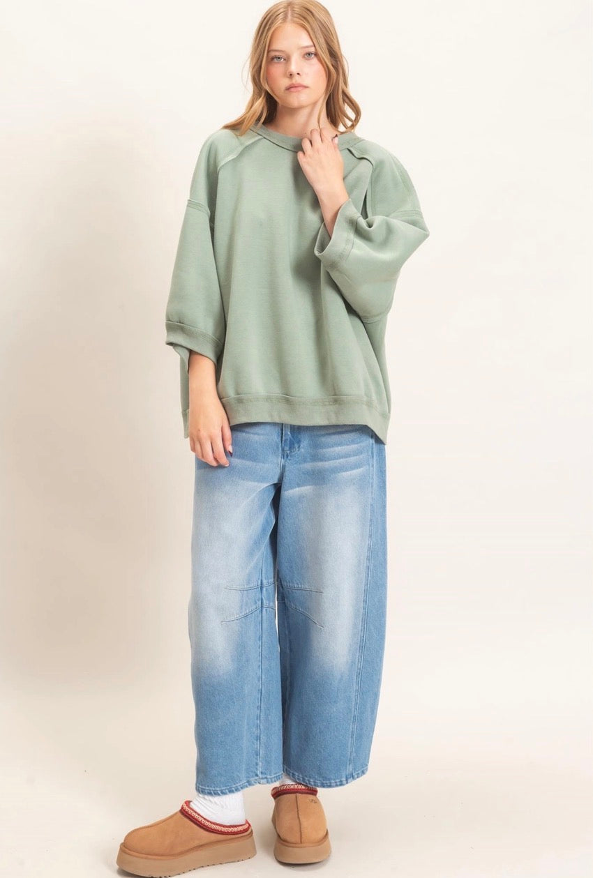 Raglan Sleeve Oversized Sweatshirt