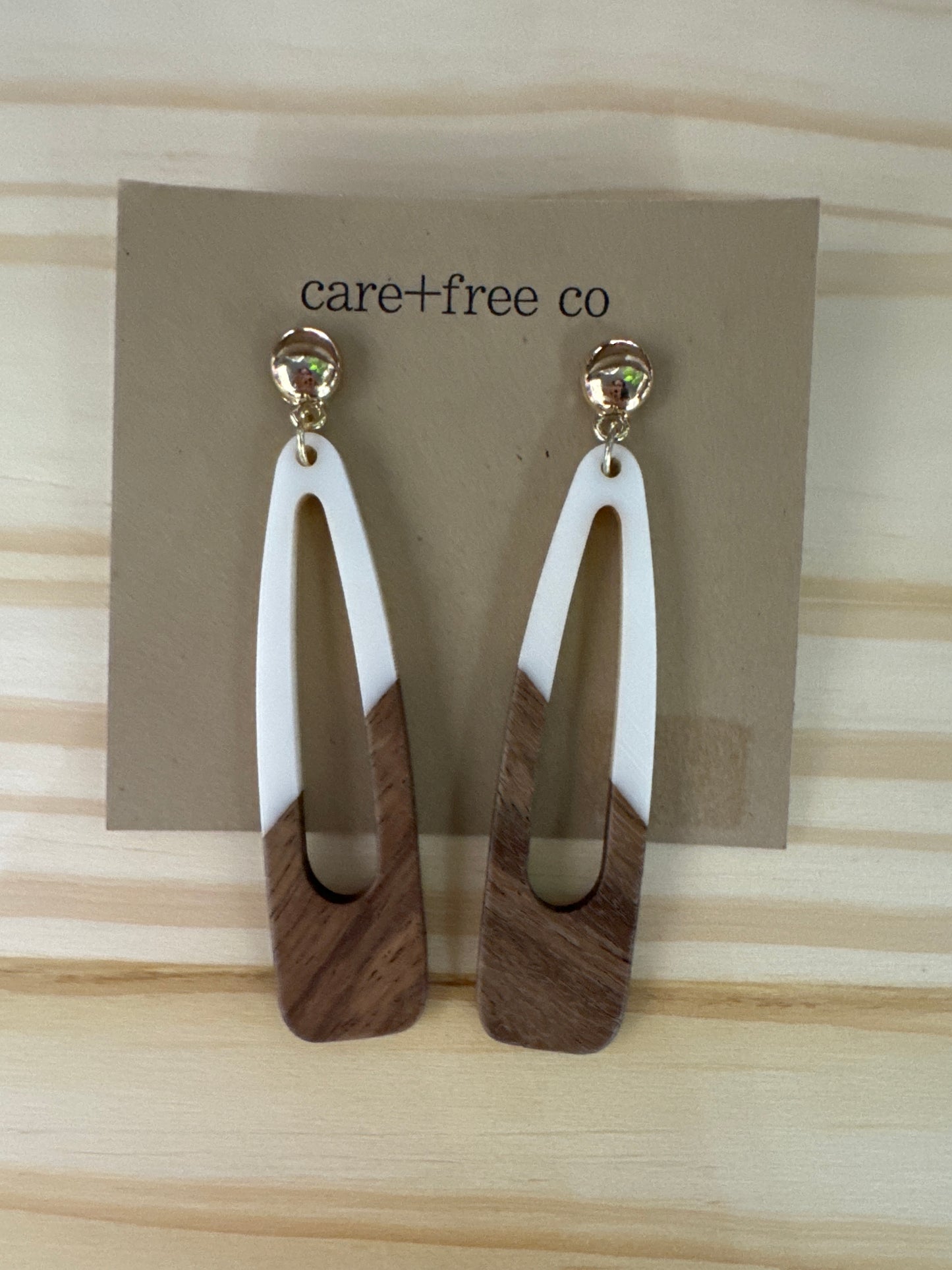 Bar + Acrylic Tri Earrings by Care Free Co