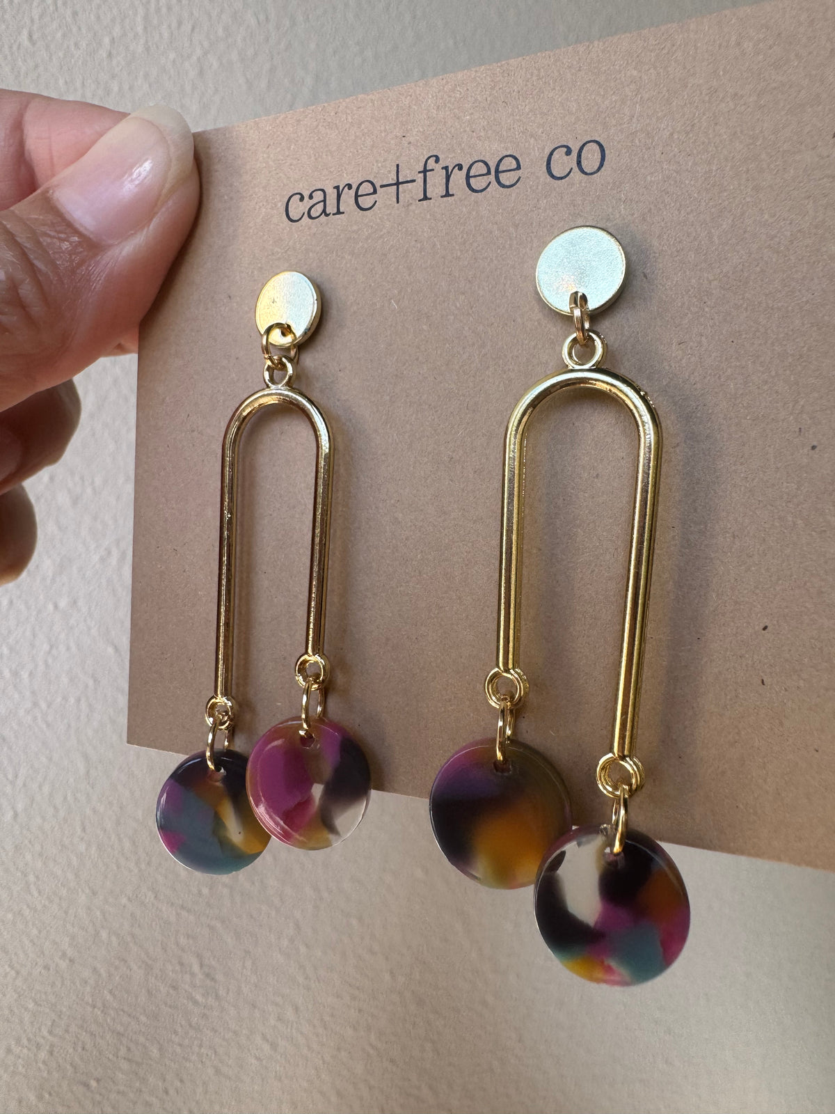 Acrylic Circle U Earrings