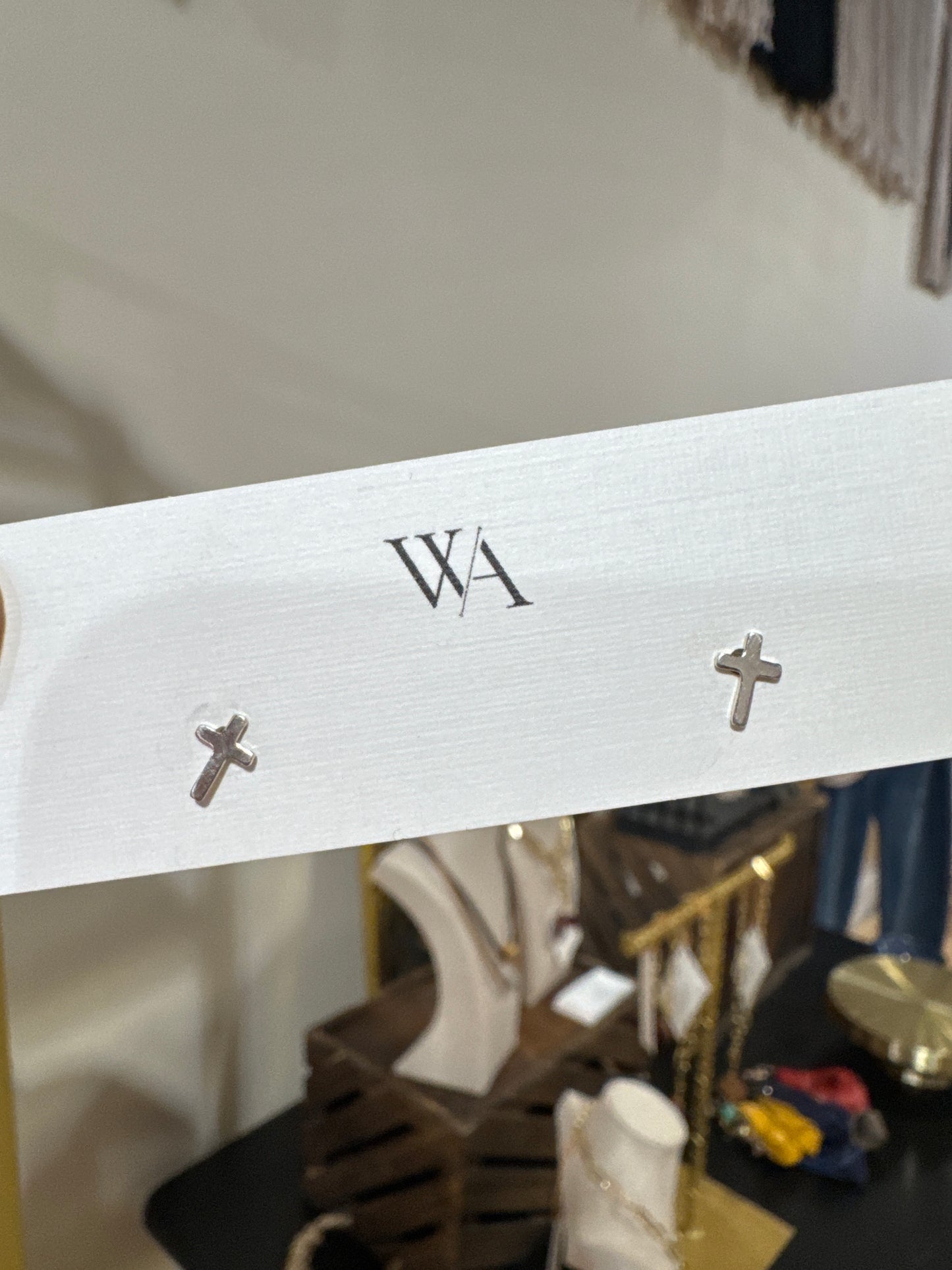 Tiny Cross Studs Sterling Silver