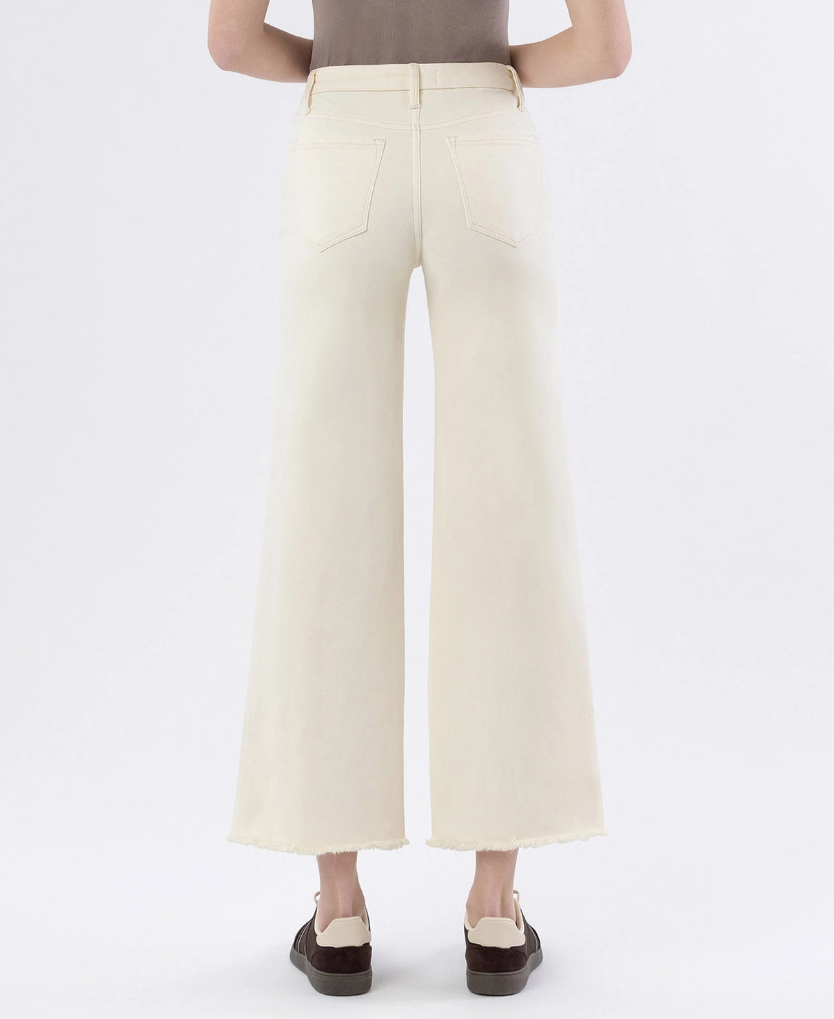 Cream Wide Leg Jeans