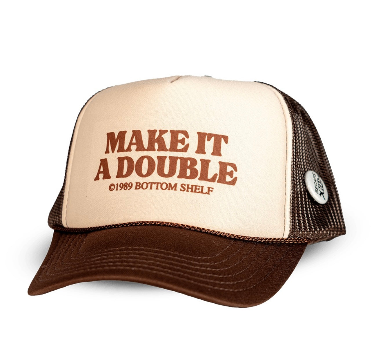 Make it a Double Snapback Hat in Sand and Brown