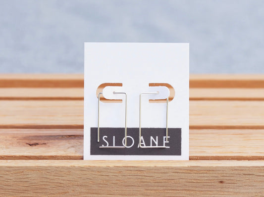 Rectangle Hoops Sterling Silver