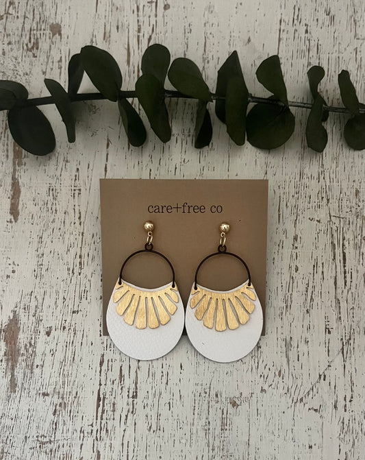 Leather Sun Ray Studs