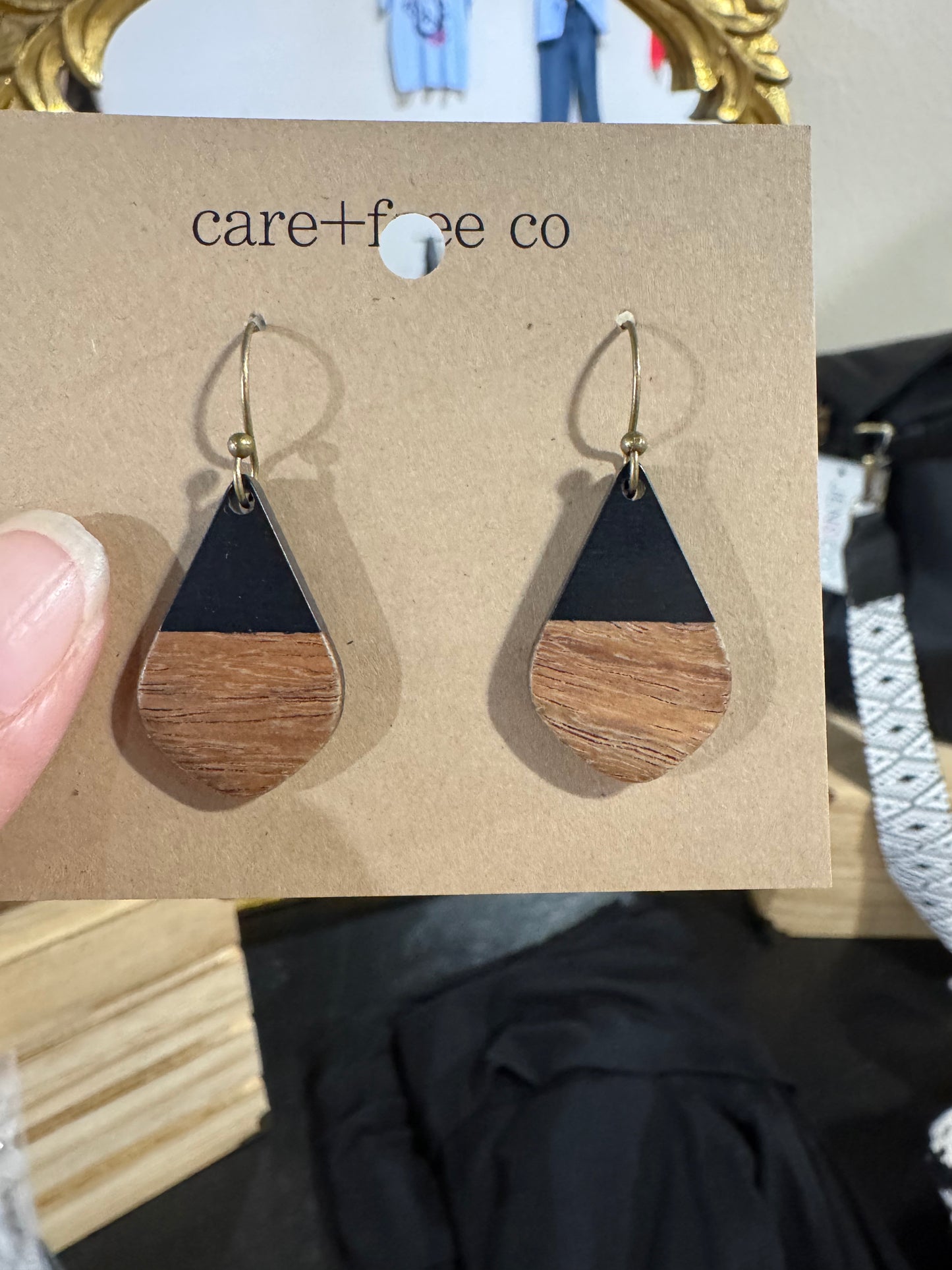 Wood Tear Earrings