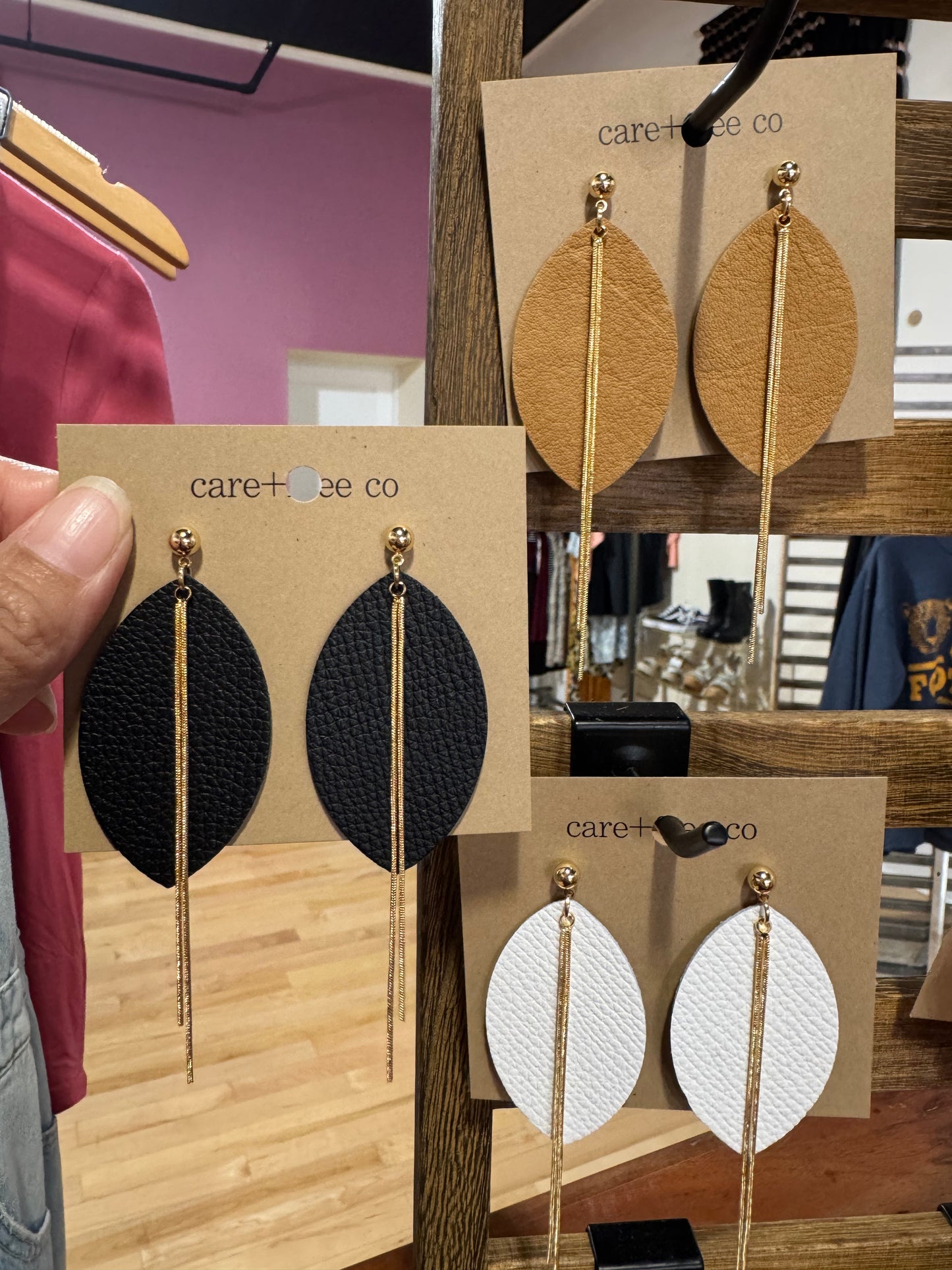 Oval + Chain Earrings