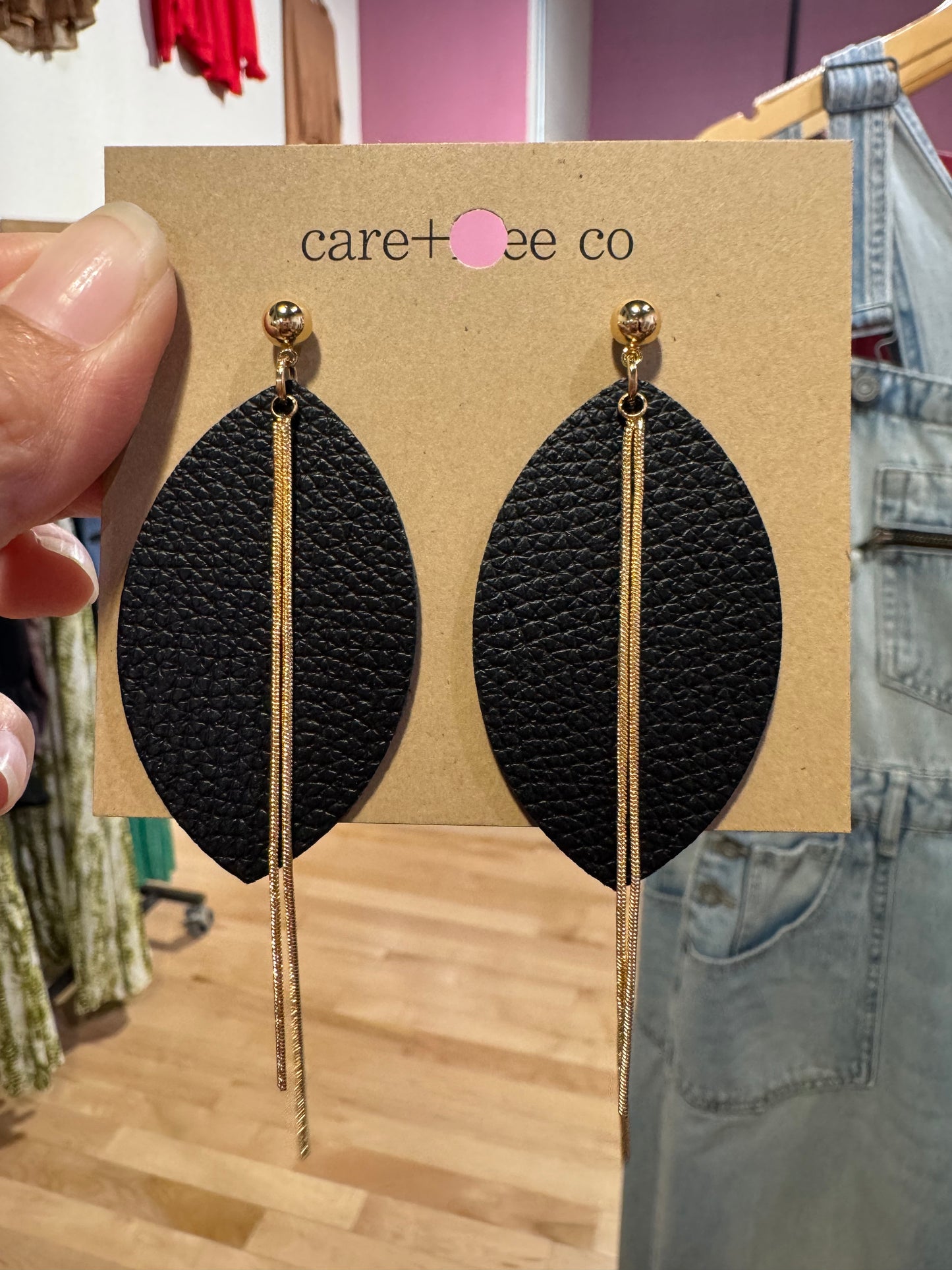 Oval + Chain Earrings