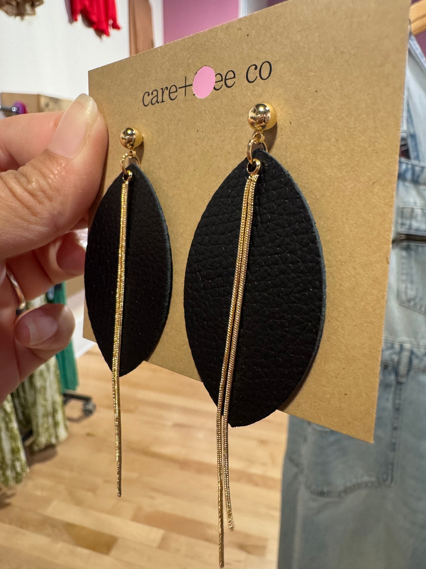 Oval + Chain Earrings