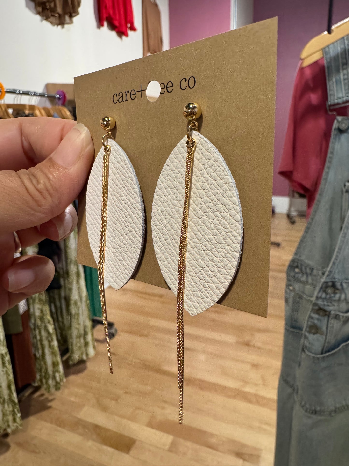 Oval + Chain Earrings