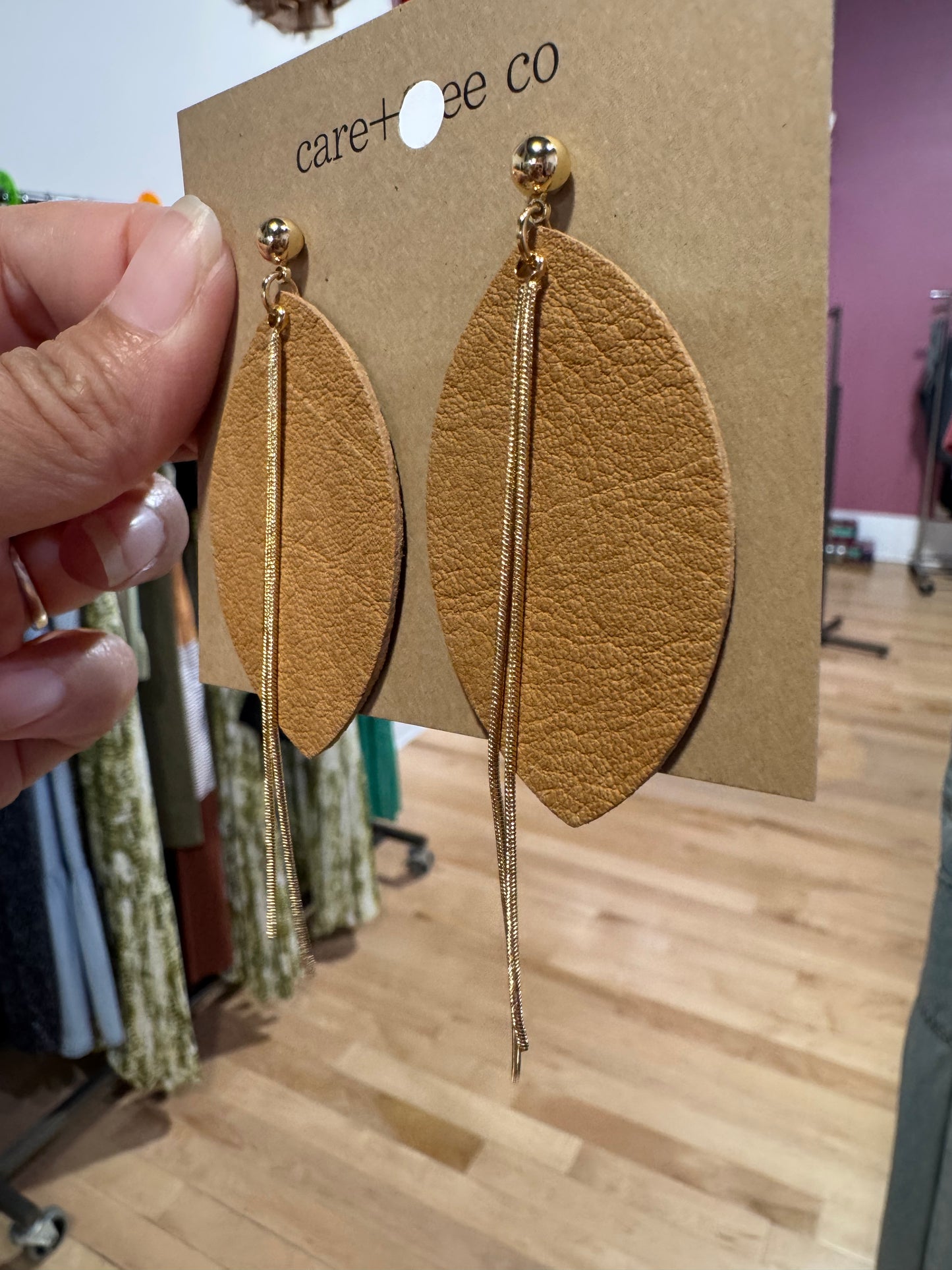 Oval + Chain Earrings