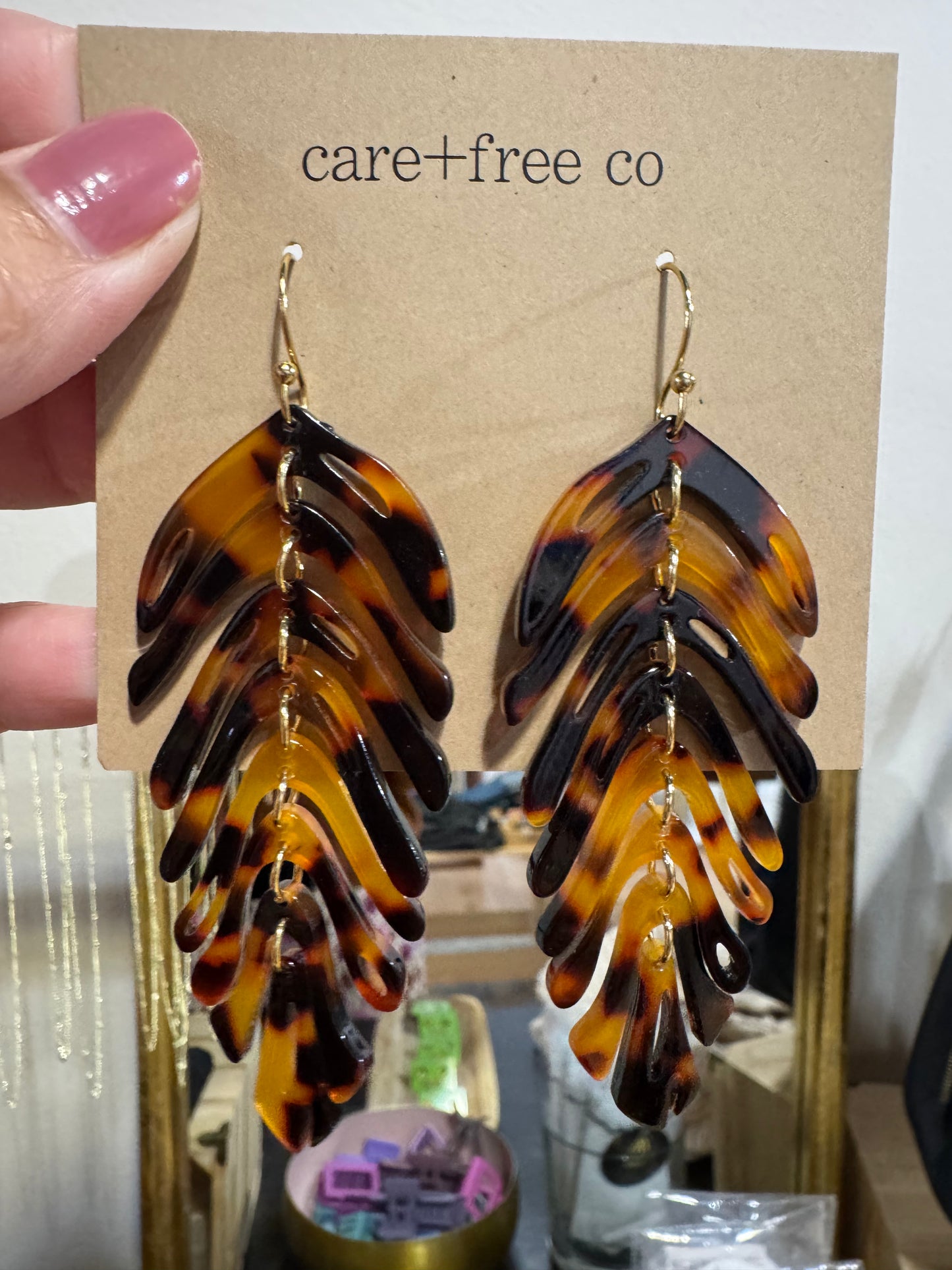 Acrylic Feather Earrings by Care Free Co