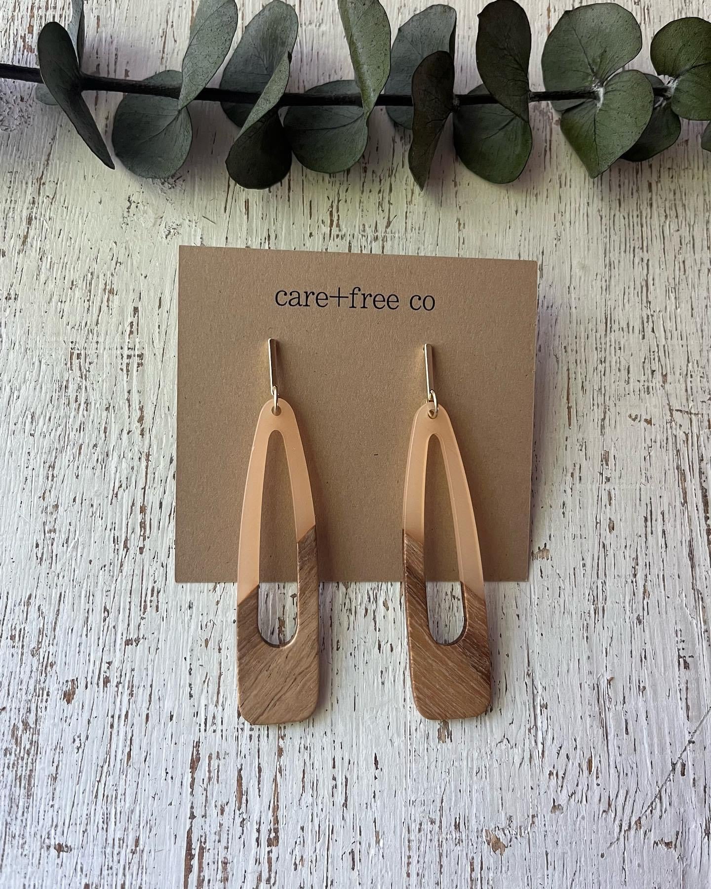 Bar + Acrylic Tri Earrings by Care Free Co