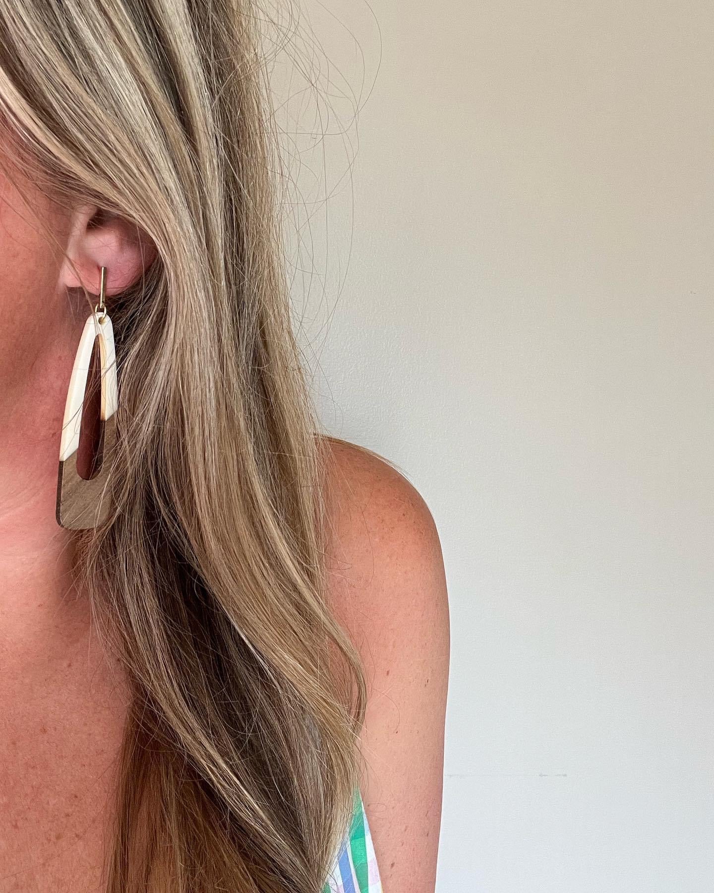 Bar + Acrylic Tri Earrings by Care Free Co