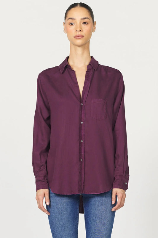 Galina Denim Button Top in Fig