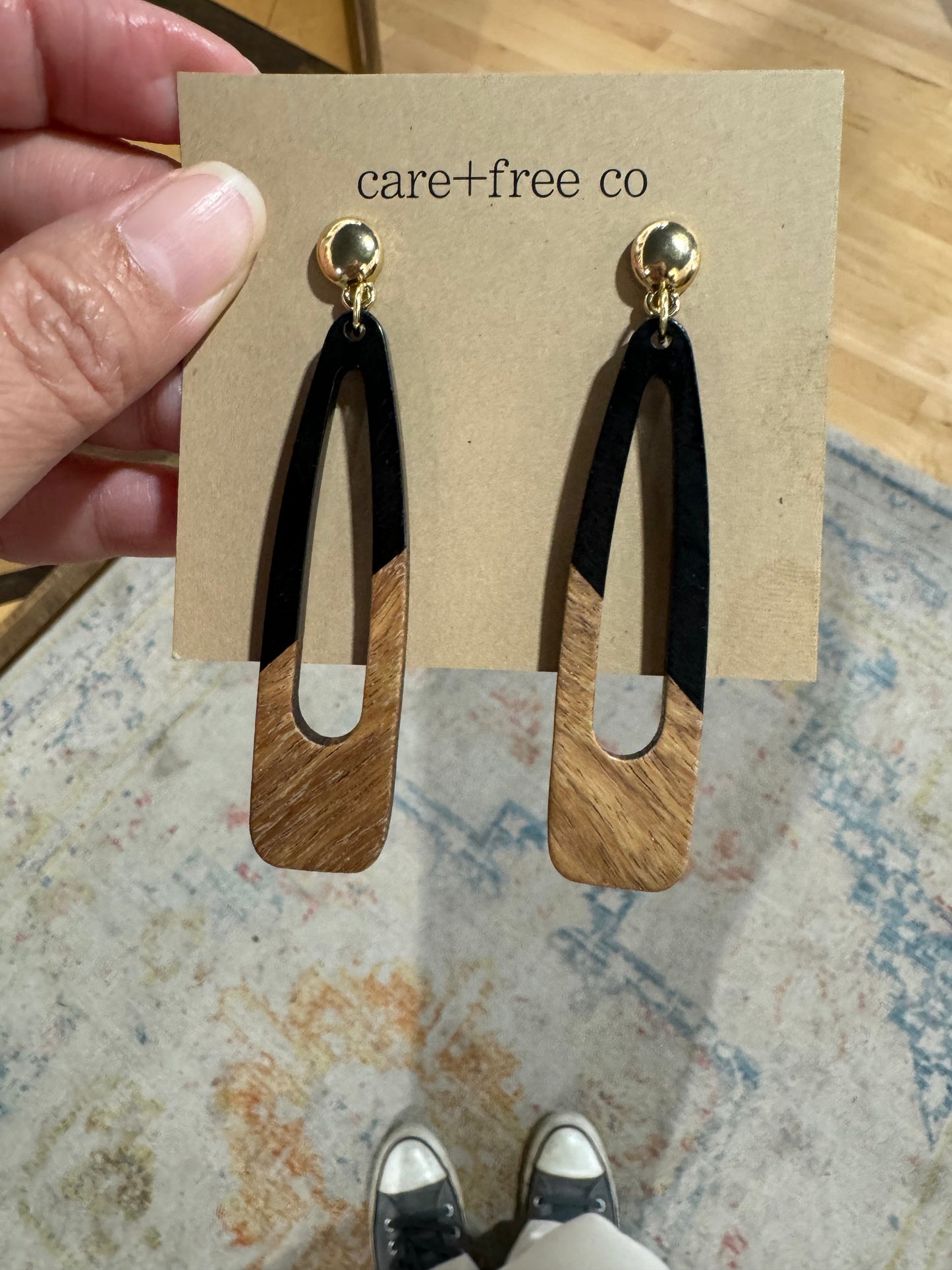Bar + Acrylic Tri Earrings by Care Free Co