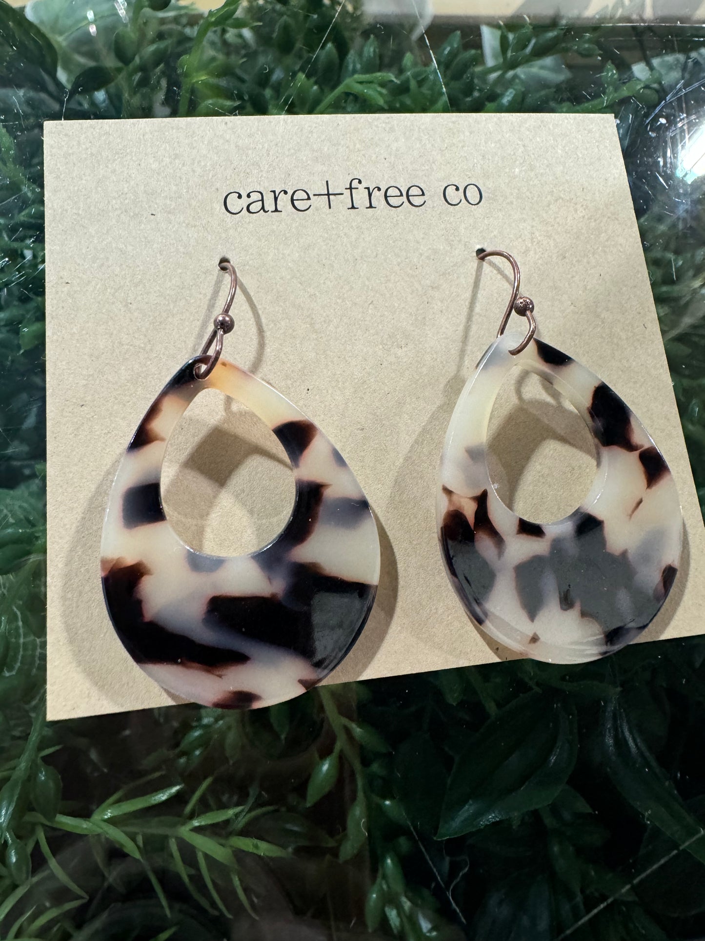 Tortoise Tear Large Earrings Care Free Co