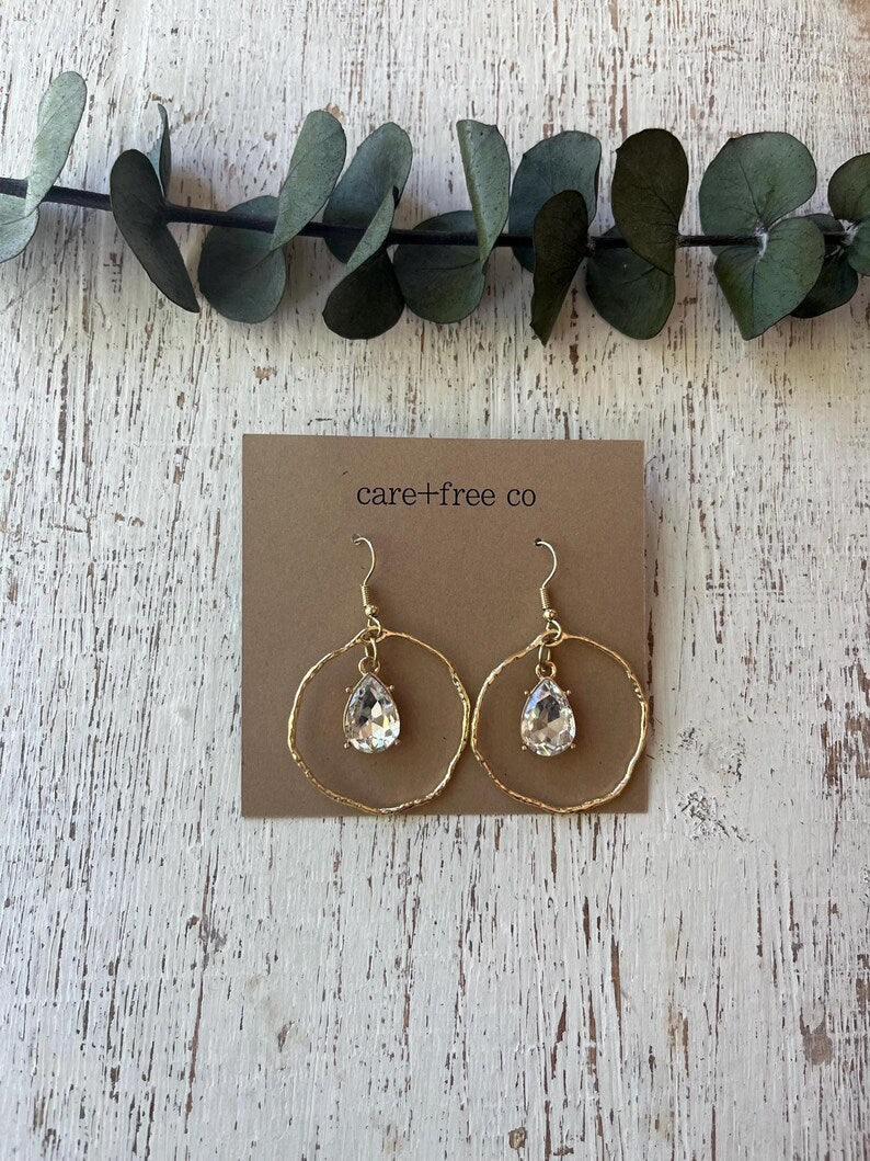 Hoop + Gem Earrings Care Free Co